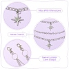 Iron & Brass Star Tassel 3 Layer Pants Chains for Jeans with Alloy Swivel Lobster Claw Clasps HJEW-YW00426-3