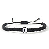 Flat Round with Letter Pattern Resin Beads Braided Bead Bracelets FS-WG43323-09-1