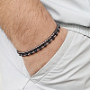 Synthetic Non-magnetic Hematite Beads Stretch Bracelets for Men PE4341-3