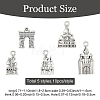 50Pcs 5 Styles Tibetan Style Zinc Alloy Pendants TIBEP-YW0002-36-2
