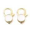 Flat Round Brass Enamel Lobster Claw Clasps KK-Z147-02G-B-2