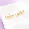 Brass Stud Earrings EJEW-P346-02B-G-2