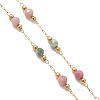 Handmade 3MM Faceted Round Gemstone Beads & 316 Stainless Steel Round Link Chain Bracelet Making AJEW-JB01553-4
