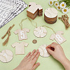 2 Styles Unfinished Wood Pendant Decorations DIY-OC0015-98-3