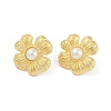 Flower Brass Stud Earrings EJEW-Q391-24G-2