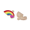 Rainbow Color Pride Alloy Enamel Pendants ENAM-K067-23-4