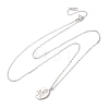 925 Sterling Silver Oval with Engraved Rose Flower Pendant Necklaces for Women NJEW-D316-03P-4