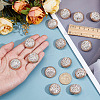 14Pcs 1-Hole Alloy Glass Shank Buttons BUTT-MA0001-16C-KCG-3