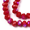 Electroplate Opaque Solid Color Glass Beads Strands X1-EGLA-A034-P6mm-L21-2
