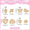 8Pcs 4 Styles Hollow Brass Pendants KK-YW0004-77-2
