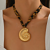 Summer Alloy Pendant Leopard Print Cord Necklaces FS-WG0DEDB-04-1