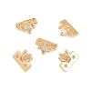 Brass Pave Clear Cubic Zirconia Spacer Bars KK-H538-09G-1