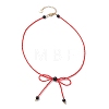 Glass Seed Pendants Necklaces for Women NJEW-MZ00031-03-4