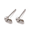 304 Stainless Steel Ear Stud Components STAS-F227-18A-P-2