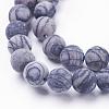 Natural Black Silk Stone/Netstone Beads Strands G-F520-57-12mm-3