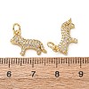Brass Micro Pave Clear Cubic Zirconia Pendants CU-E003-18G-12-3