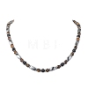 Round Natural Tiger Eye & Obsidian & Twist Synthetic Non-Magnetic Hematite Beaded Necklaces NJEW-JN05728-01-1