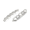 Brass Micro Pave Clear Cubic Zirconia Connector Charms KK-E068-VB050-2