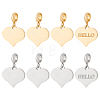 4 Sets 2 Colors Engravable 304 Stainless Steel European Dangle Charms FIND-BC0004-31-1