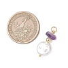 Flat Round ABS Plastic Imitation Pearl Pendants PALLOY-JF05020-2