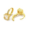 Brass Micro Pave Cubic Zirconia Hoop Earring EJEW-C088-40G-3