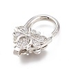 Brass Micro Pave Clear Cubic Zirconia Lobster Claw Clasps ZIRC-H102-01P-2