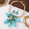 Aluminum & Resin Flower Statement Jewelry Set WGDD658-01-1