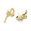 Rack Plating Brass Micro Pave Cubic Zirconia Stud Earring EJEW-C086-01G-2