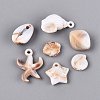 Two Tone Ocean Series Opaque Plastic Imitation Gemstone Pendants KY-Q005-05-2