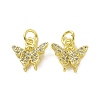 Brass Micro Pave Clear Cubic Zirconia Charms KK-E068-VF056-2