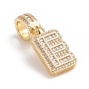 Brass Micro Pave Cubic Zirconia Pendants ZIRC-G165-13G-E-2