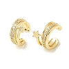Brass Micro Pave Cubic Zirconia Cuff Earrings for Women CU-CBAE7DF-30G-4