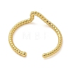 Rack Plating Brass Wave Open Cuff Rings RJEW-C081-05G-3