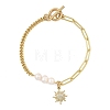 Brass Micro Pave Clear Cubic Zirconia Charm Bracelets BJEW-JB13881-01-3