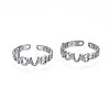 304 Stainless Steel Word Love Open Cuff Ring for Women RJEW-S405-262P-1