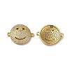 Eco-Friendly Rack Plating Brass Micro Pave Clear Cubic Zirconia Connector Charms KK-F853-31G-1