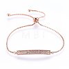 Adjustable Brass Micro Pave Cubic Zirconia Bolo Bracelets BJEW-H583-23-2