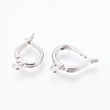 Brass Hoop Earring Findings with Latch Back Closure X-ZIRC-F088-063P-2
