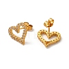 Rack Plating Brass Micro Pave Cubic Zirconia Stud Earrings EJEW-P221-41G-2