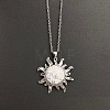 Natural Howlite Sun Pendant Alloy Chain Vintage Necklaces WB3716-3-1
