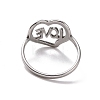 Non-Tarnish 201 Stainless Steel Heart with Word Love Finger Ring RJEW-J051-38P-3