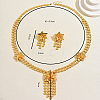 Luxury Alloy Floral Tassel Long Necklace & Earrings Set for Women KK0022-2