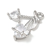 Brass Micro Pave Clear Cubic Zirconia Pendants KK-G545-20P-2