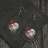 Teardrop with Santa Claus Pattern Imitation Leather Dangle Earrings FS-WGC69B2-01-4