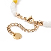 Glass Braided Flower of Life Link Bracelet with Natural Pearl Beaded Bracelet for Women BJEW-TA00173-5
