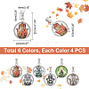 24Pcs 6 Color Hamsa Hand Pattern Glass Pendants GLAA-DC0001-01-5