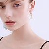 12Pcs 2 Colors Brass Glass Rhinestone Stud Earrings Findings KK-DC0003-24-6