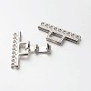 9 Strands Alloy and Brass Fold Over Clasps PALLOY-N0112-04P-3