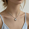 304 Stainless Steel Pendant Necklaces for Women WGB711D-02-1