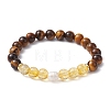 Natural & Synthetic Mixed Gemstone & Pearl Beaded Stretch Bracelets BJEW-JB09726-3